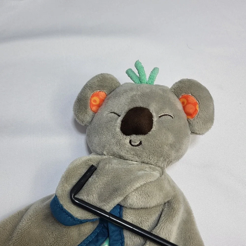 Koala‎ Stuffed Plush Lovey Blankie Grey Aqua Blue Cuddly Bear Blanket